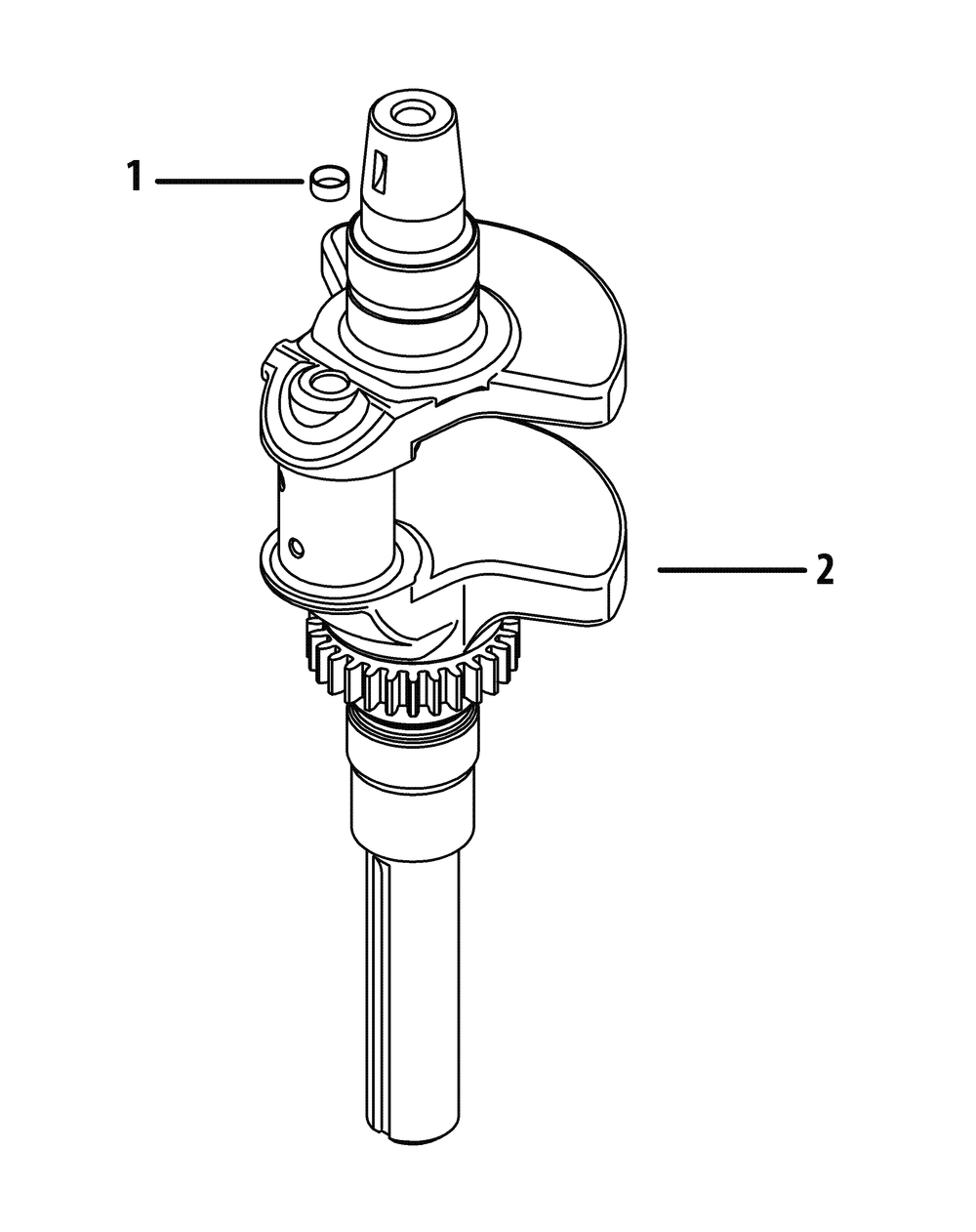Kohler Kt745-3001 Crankshaft Diagram and Parts List for XT2-GX54KH (14A7A3CA010)(2015) Cub Cadet Lawn Tractor